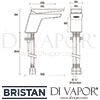 Bristan Sail Basin Mixer Clicker Waste Dimensions